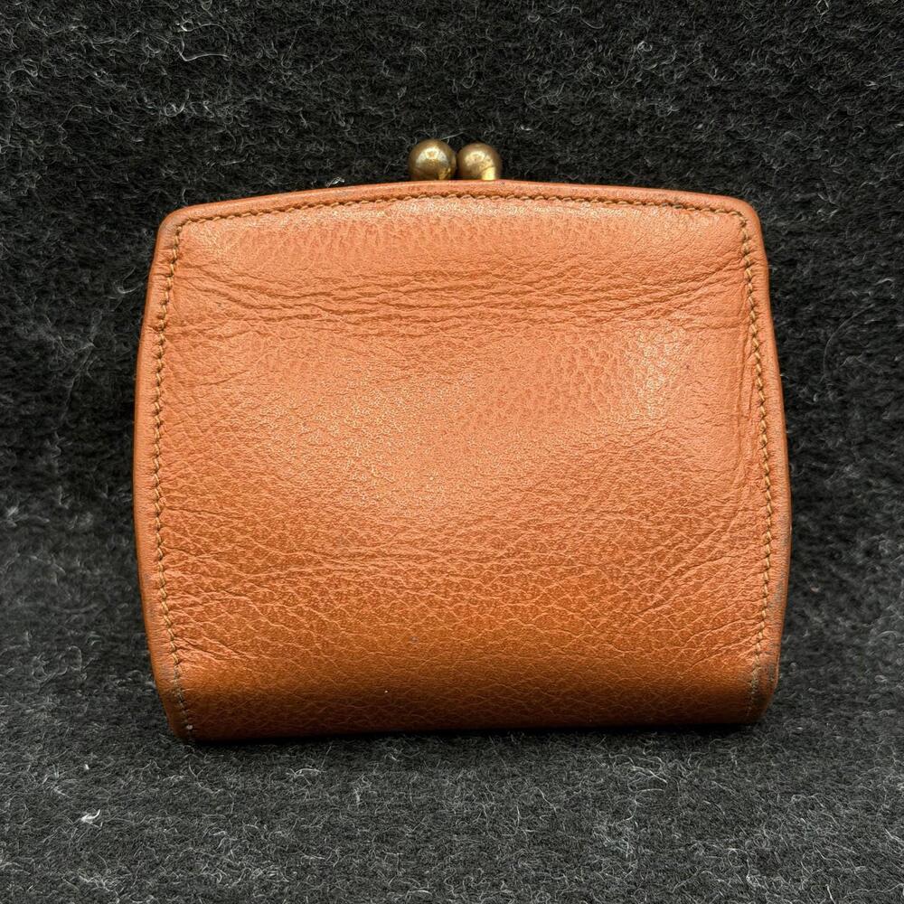 1980s Coach Vintage British Tan Leather Kisslock Coin Change Purse *RARE*